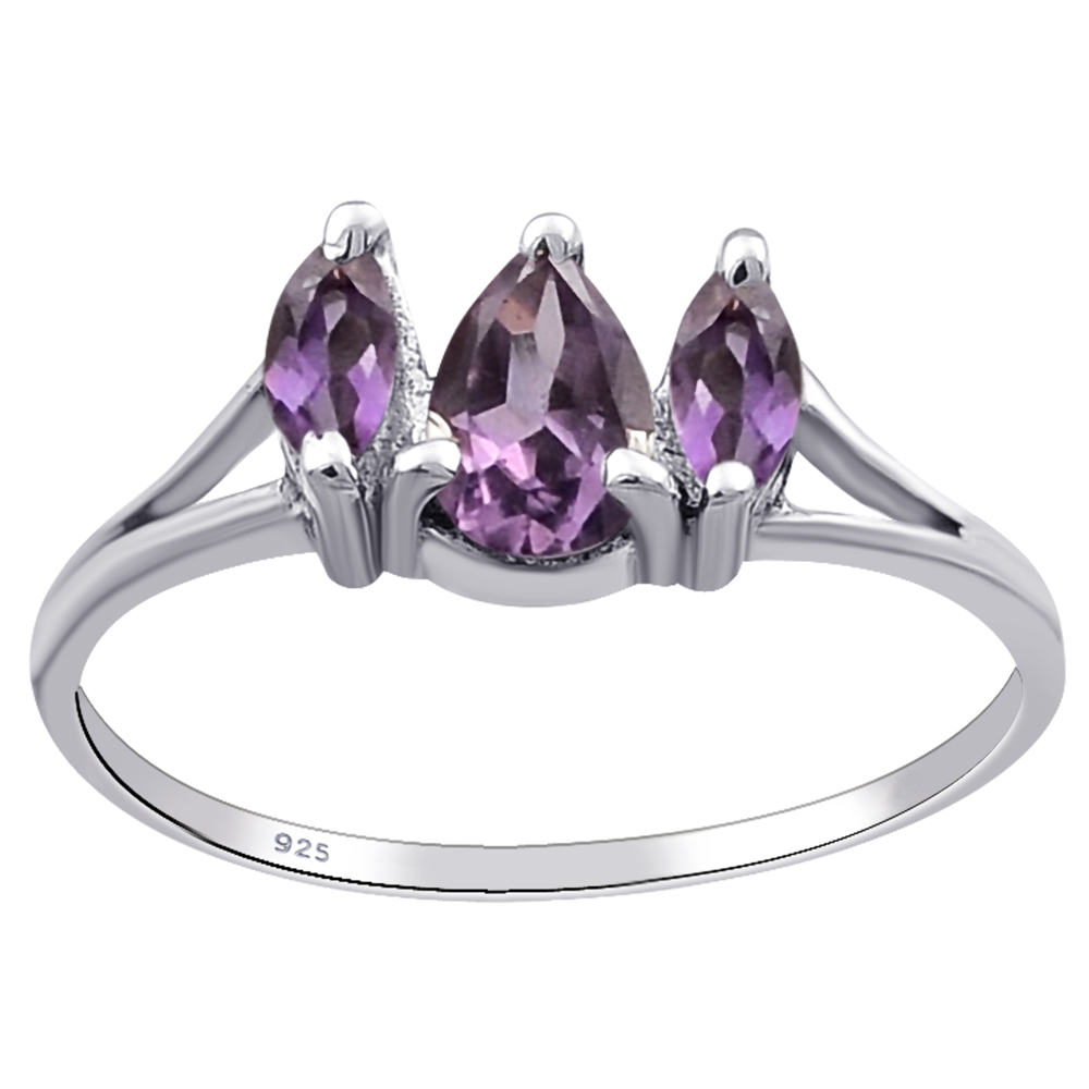 Purple Amethyst And Blue Sapphire 0.75 Ct Round 925 Sterling Silver Promise Ring Valentine's Gifts For Girls By Orchid Jewelry Purple Amethyst And Blue Sapphire 0.75 Ct Round 925 Sterling Silver Promise Ring Valentine's Gifts For Girls By Orchid Jewelry
